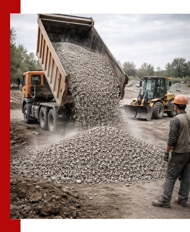 Доставка щебня в Ишимбае крупными и мелкими фракциями