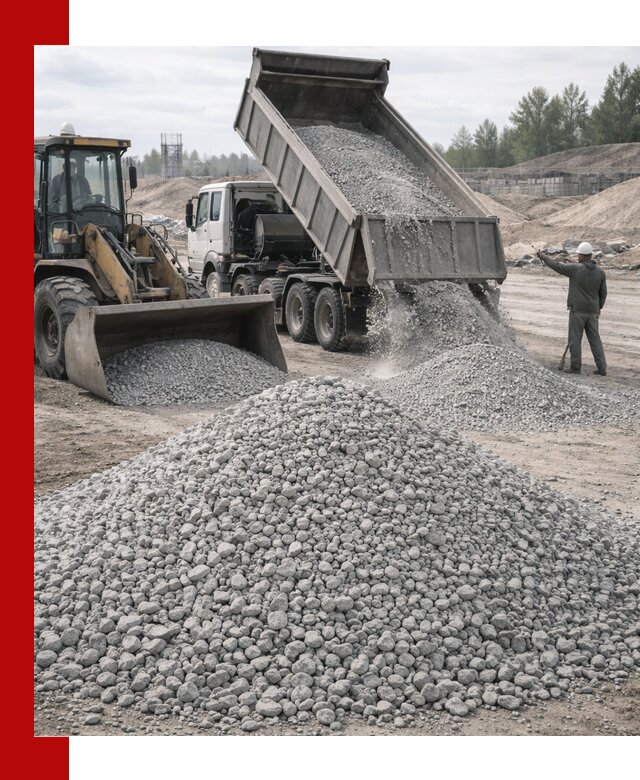 Доставка известнякового щебня фр. 5–20 в Ишимбае