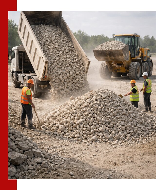 Доставка известнякового щебня фр. 40-70 в Ишимбае