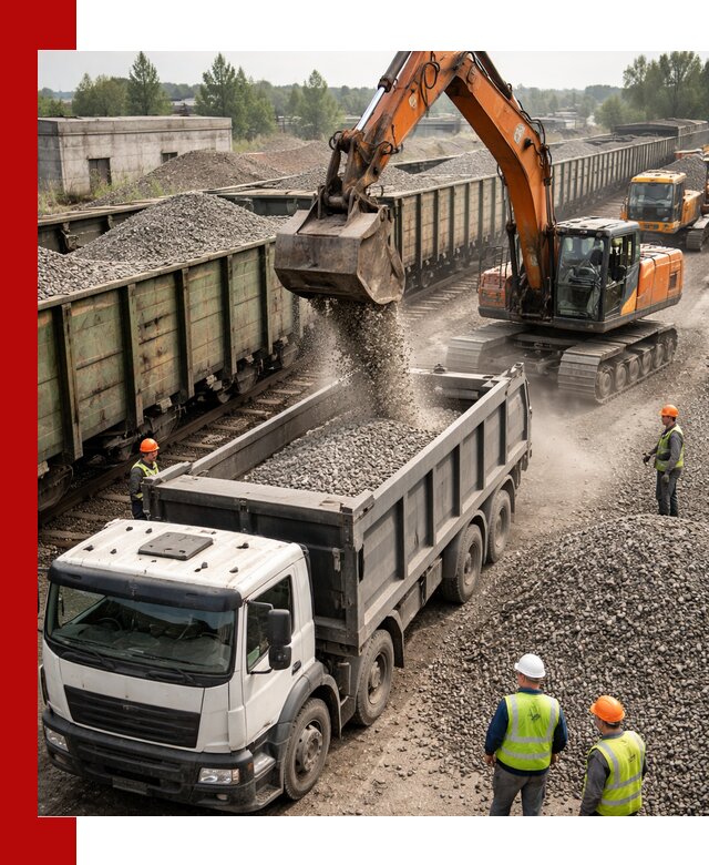 Железнодорожный щебень фракция 25–60 для поставок в Ишимбае