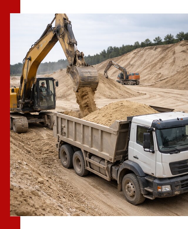 Доставка карьерного песка с самосвалами и разгрузкой в Ишимбае