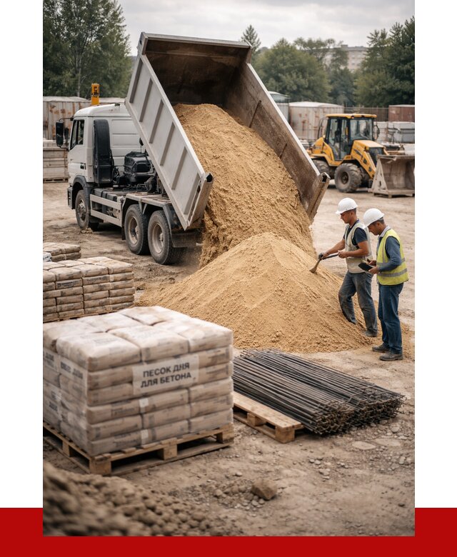 Песок для бетона в Ишимбае от 2535 р. с доставкой, ПРОНЕРУДШмб