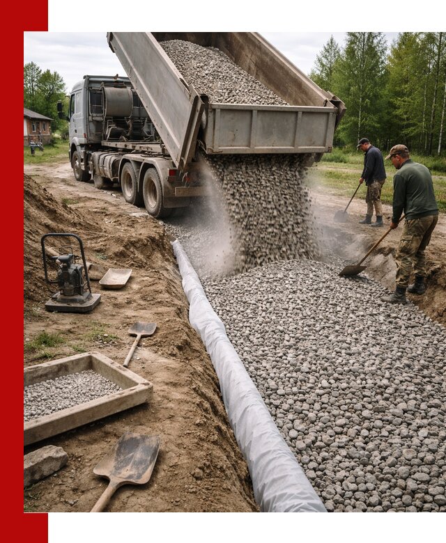 Гравий для дренажа с доставкой в Ишимбае качественный и недорогой