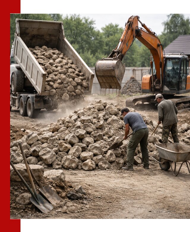 Доставка и разгрузка бутового камня в Ишимбае