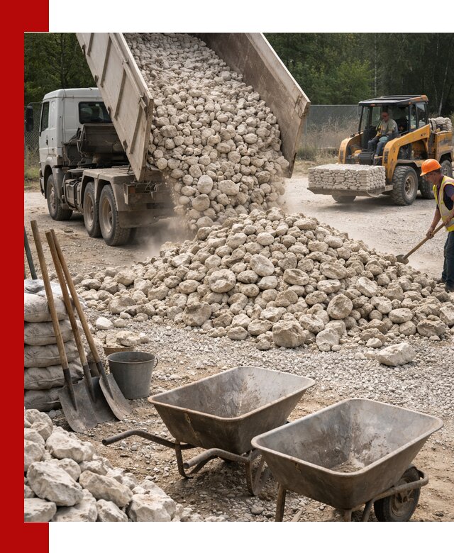 Доставка и продажа бутового известнякового камня в Ишимбае