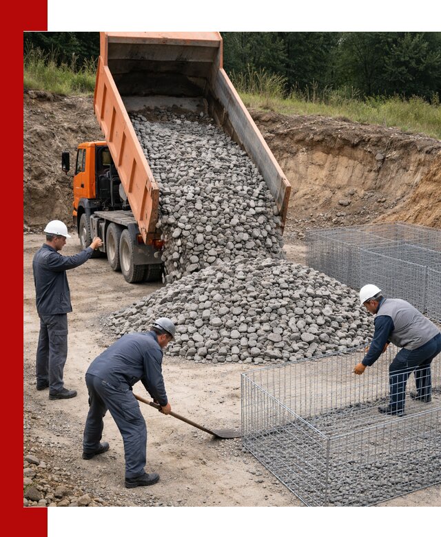 Камень для габионов с доставкой в Ишимбае быстро и надёжно