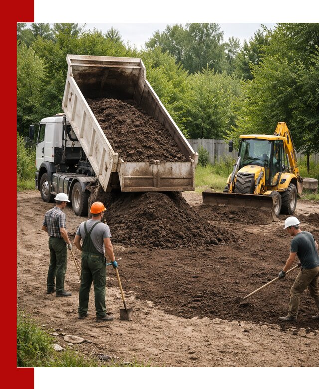 Доставка и укладка грунта для выравнивания участка в Ишимбае