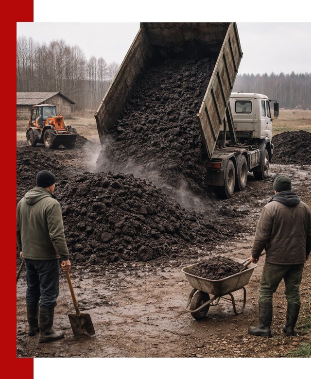 Доставка низинного торфа с разгрузкой и доставкой в Ишимбае