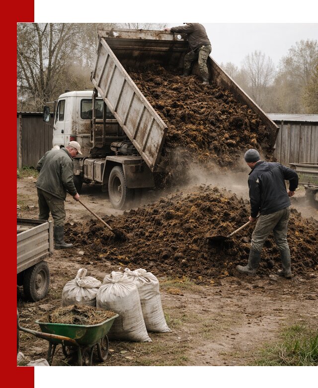 Доставка коровьего навоза самосвалом в Ишимбае