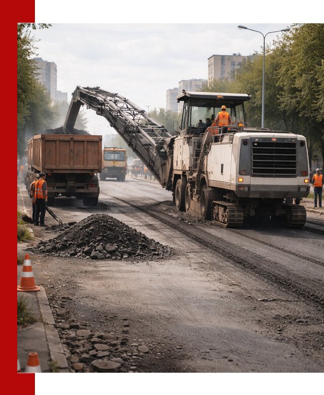 Фрезерованный асфальт в Ишимбае — удаление и вывоз старого покрытия