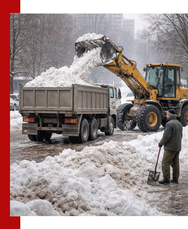 Вывоз снега грузовой техникой в Ишимбае оперативно и чисто